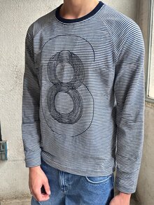 ROMWE MEN Casual minimalistisk asymmetrisk långärmad slim fit t-shirt med visuellt siffertryck - Multifärgad - Visa 1