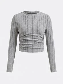 SHEIN Tween Girls Versatile Bow Pattern Long Sleeve & Long Pants 2 Pieces Set, Light Gray - Grey - View 10