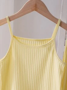 SHEIN Reset Phase 女孩（大童）休閒可愛百搭日常穿著度假季轉季套裝 開襟外套 秋季居家度假裝 奶油黃 - 黃色 - 查看 4