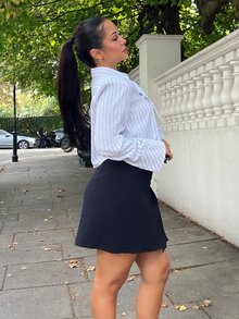 NegzBox 女款黑色編織側綁帶裙，適合夏季海灘度假、優雅休閒派對與嘉年華造型 - 黑色 - 查看 5