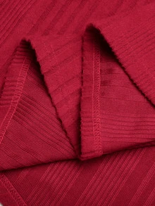 SHEIN Tween女孩休閒市區風優雅洋裝，立領燈籠袖A字長袖紅色秋季/冬季通勤女童洋裝 - 紅色 - 查看 17