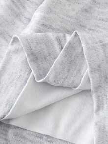 SHEIN 青少年女孩冬季/秋季輕量抓絨半拉鍊運動衫與寬腿運動褲套裝，休閒日常百搭基本款運動套裝 - 灰色 - 查看 8