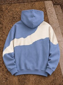 HypeHours Men's Letter Graphic Patchwork Color Casual Daily Hoodie for ...