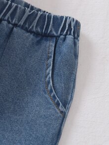 SHEIN 女童抓絨內裡花卉刺繡運動衫漸層紫色水洗寬腿牛仔褲2件套，甜美休閒秋冬7歲生日穿搭 - 紫色 - 查看 7