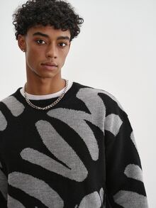Manfinity Roghcode Men's Letter Pattern Casual Daily Long Sleeve Sweater - Multicolor - View 4