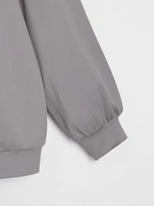 SHEIN EZwear Plus Letter Graphic Hoodie & Sweatpants Fall - Grey - View 4