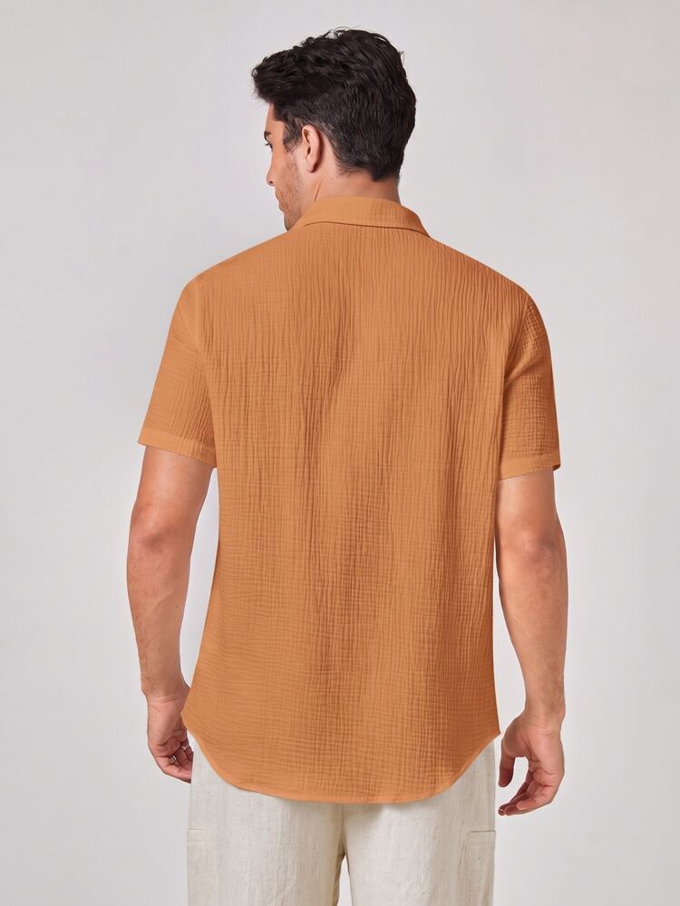 Manfinity RebelGame Men's Woven Casual Short Sleeve Shirt Halloween Winter Party Autumn - Orange - View 2