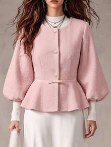 SHEIN Clasi Áo khoác len nữ thường ngày đa năng cho du lịch - Hồng - Xem 1