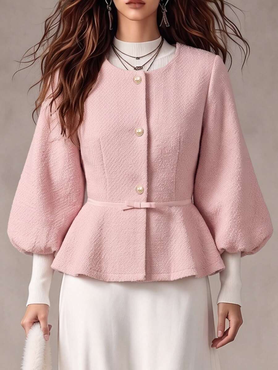 SHEIN Clasi Áo khoác len nữ thường ngày đa năng cho du lịch - Hồng - Xem 1