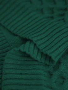 EMERY ROSE Plus Size Textured Crew Neck Relaxed Fit Sweater New Year Winter - Dark Green - View 8