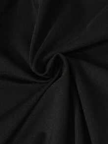 SHEIN 青少年女孩豹紋喇叭褲，針織修身款，秋季服飾，基礎寬鬆可愛，度假風，抓皺健身瑜珈緊身褲，黑色高腰沙灘上班穿搭 - 彩色 - 查看 5