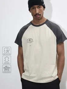 FORM&CHAOS Men's Summer Colorblock Loose Fit Short Sleeve Printed T-Shirt - Multicolor - View 4