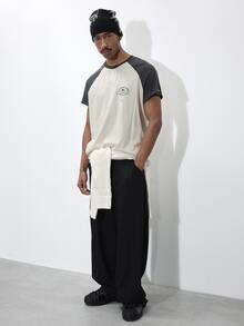 FORM&CHAOS Men's Summer Colorblock Loose Fit Short Sleeve Printed T-Shirt - Multicolor - View 3