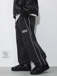 FORM&CHAOS Quần jogger nam màu đen thêu họa tiết - màu đen - Xem 1