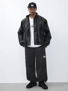 FORM&CHAOS Quần jogger nam màu đen thêu họa tiết - màu đen - Xem 3