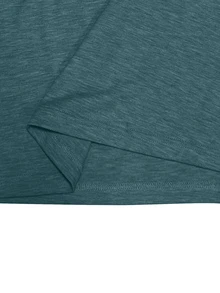 Omancia Casual Versatile Solid Color T-Shirt, Summer - Teal Blue - View 5