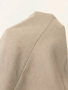 SHEIN PETITE 優雅套裝兩件式穿搭，單排扣西裝外套與西裝長褲套組，秋季通勤辦公商務企業正裝，適合嬌小女性 - 卡其色 - 查看 10