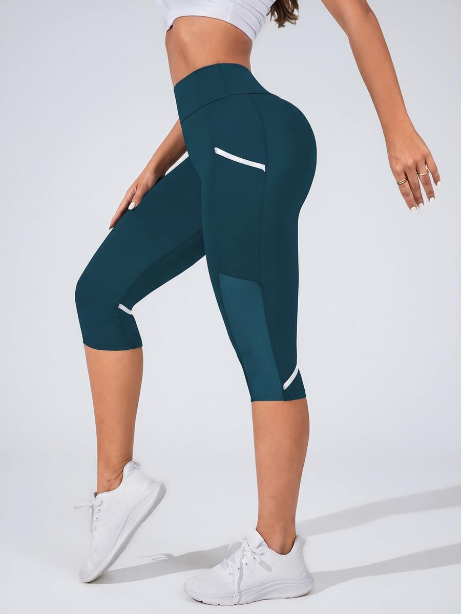 Easithlete Easithlete Contrast Mesh Phone Pocket Wide Band Waist Sports ...