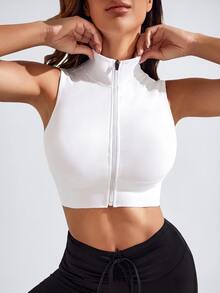 Easithlete Easithlete Áo tank top thể thao phối lưới, áo tank top tập luyện, áo nén dành cho nữ. - trắng - Xem 1