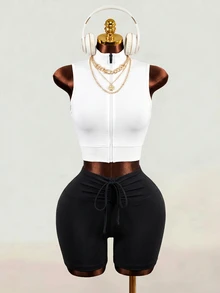 Easithlete Easithlete Áo tank top thể thao phối lưới, áo tank top tập luyện, áo nén dành cho nữ. - trắng - Xem 3