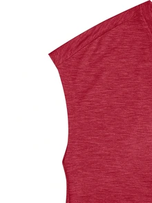Omancia Women's Solid Color V-Neck Cap Sleeve Casual Versatile T-Shirt - Red - View 6