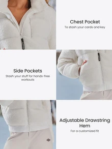 GLOWMODE Après Glow Collection Cozy Summit Fleece Puffer Jacket With Detachable Hood, Upgraded Insulation & Fleece-Lined Pockets Daily Winter Skiing - White - View 5