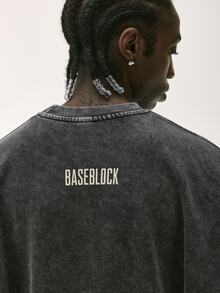 Baseblock 男士圓領長袖休閒百搭衛衣，哥德風 - 黑色 - 查看 6