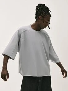 Baseblock Men's Streetwear Comfortable Cotton Short Sleeve T-Shirt - Grey - View 4