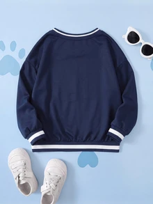 SHEIN | PAW Patrol Young Boy Colorblock Patchwork Cartoon Print Sweatshirt - White - View 2