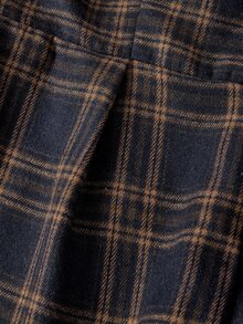 Skyraze Women's Plaid Casual Daily Strapless Jumpsuit - Navy Blue - View 8