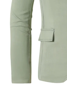 SHEIN Teen Boys Red Suit Jacket Trousers, Formal Cute Teen Baggy Cute Gentleman Outfit Sixth Form, Wedding Holiday, Graduation, Party, Back To School Fall - Green - View 8