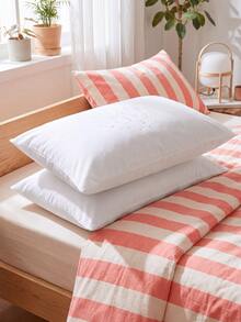 1pc Super Soft Comfortable Waterproof Pillowcase Without Filler, White Simple Bed Pillow Cover For Bedroom - White - View 4
