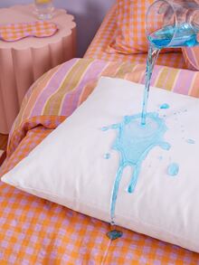 1pc Super Soft Comfortable Waterproof Pillowcase Without Filler, White Simple Bed Pillow Cover For Bedroom - White - View 5