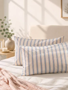 1pc 100% Cotton Nordic Minimalist Striped Only One Pillowcase (Without Inner Core) - Multicolor - View 6