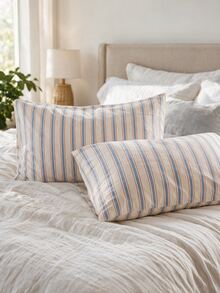 1pc 100% Cotton Nordic Minimalist Striped Only One Pillowcase (Without Inner Core) - Multicolor - View 1