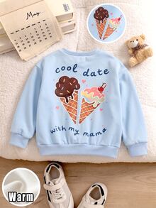 1pc Boys Casual Long Sleeve Crew Neck Sweatshirt, Cute Ice Cream Print, Suitable For Daily Wear, Outings, Autumn/Winter - Multicolor - View 5