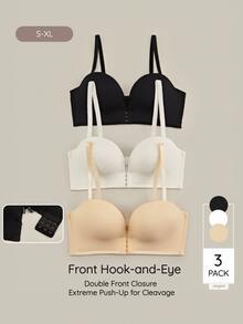 Bralution Women's Solid Color 3-Pack Strapless Bras - Multicolor - View 3