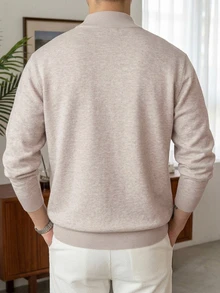DAZY Autumn/Winter High Neck Base Layer Korean Style Slim Fit Light Gray Textured Comfortable Men's Sweater - Light Grey - View 2