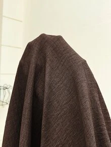 MaterniWear فستان حمل بسيط وعصري بنسيج مجعد وخصر مشدود أنيق وراقي لجلسات التصوير الخريفية - بني - مشاهدة 11