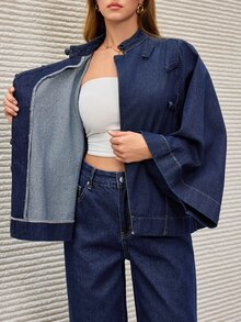 Selenza Women's Casual Versatile Daily Denim Jacket - Blue - View 11