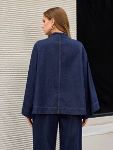 Selenza Women's Casual Versatile Daily Denim Jacket - Blue - View 2