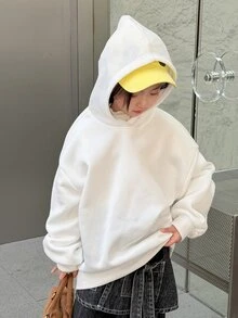 Dazy Kids Tween Girl Hip Hop Back Lip Graphic Print Sweatshirt Hoodies Fall - White - View 5
