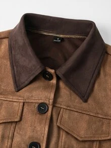LUMIGAL Winter Ladies' Casual Lapel Autumn Coat - Brown - View 5