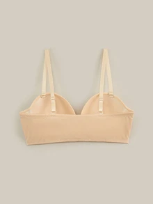 Bralution Women's Push-Up Front Closure Solid Color Bra - Apricot - View 9