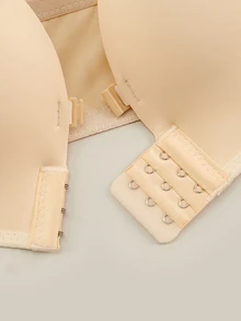 Bralution Women's Push-Up Front Closure Solid Color Bra - Apricot - View 3