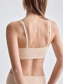 Bralution Women's Push-Up Front Closure Solid Color Bra - Apricot - View 7