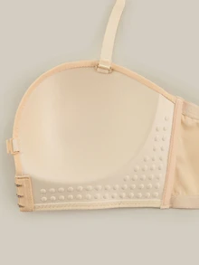 Bralution Women's Push-Up Front Closure Solid Color Bra - Apricot - View 2