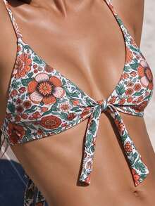 Swim Vcay Women's Tight Fit Random Print Vacation Casual Beach Swimwear Top, Summer - Multicolor - View 2