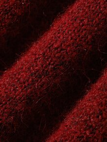 DAZY Women's V-Neck Bow Sequin Korean Style Christmas Long Sleeve Autumn/Winter Sweater - Red - View 7