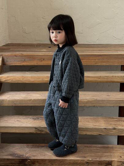 DAZY Baby Girl Quilted Casual Warm Loose Bottoms